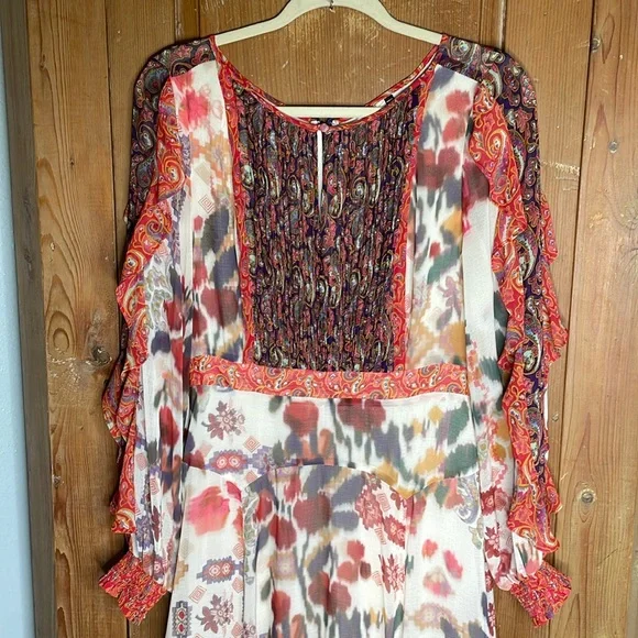 Anthropologie Akemi + Kin Alari ruffled long sleeve Maxi Dress